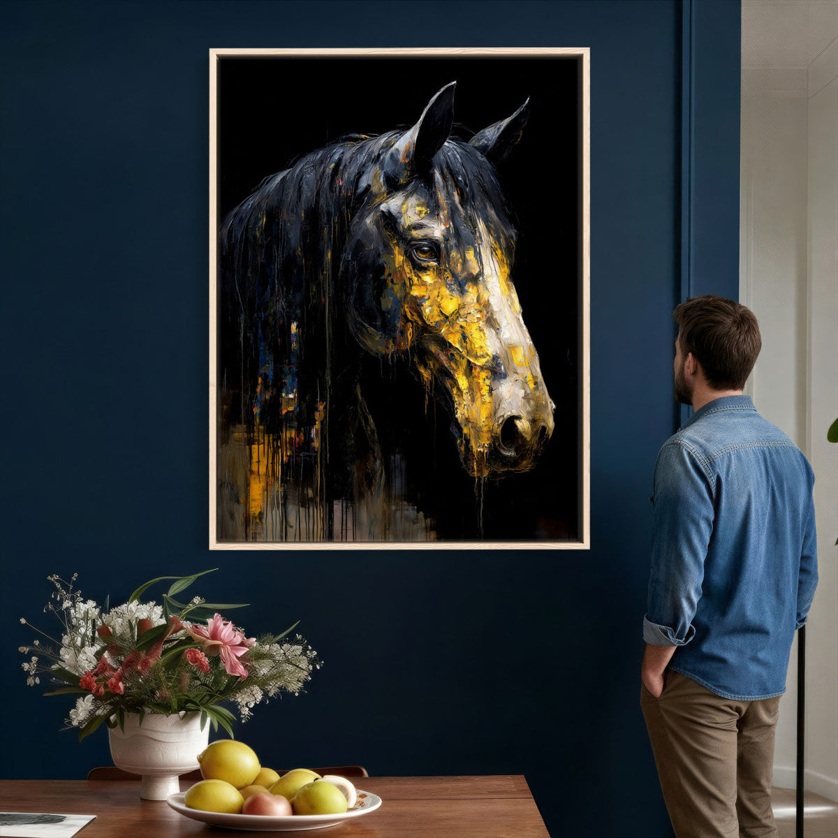 Abstract Horse Wall Art Canvas Print – Painting Style