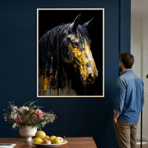 Abstract Horse Wall Art Canvas Print – Painting Style