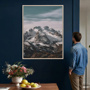 Alpine Mountain Landscape Wall Art Canvas Print, Snowy Peak