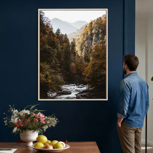 Autumn Forest Mountain Wall Art Canvas Print, Nature