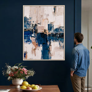 Abstract Navy Blue Wall Art Canvas Print