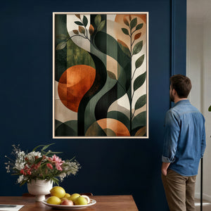 Abstract Green Flowers Wall Art Canvas Print