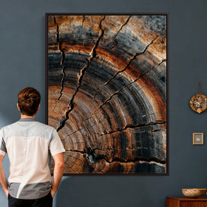 Abstract Tree Rings Wall Art Canvas Print Wood Grain Rings
