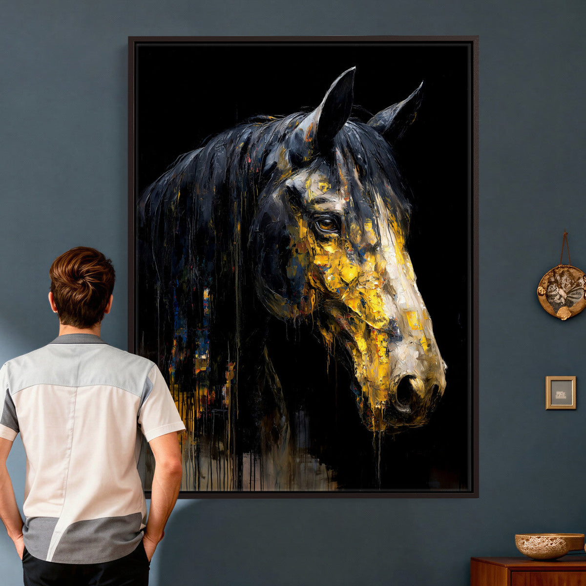 Abstract Horse Wall Art Canvas Print – Painting Style