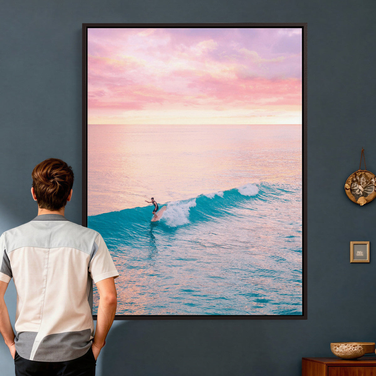 Sunset Surf Wall Art Canvas Print – Coastal Ocean
