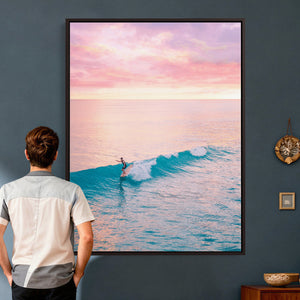 Sunset Surf Wall Art Canvas Print – Coastal Ocean