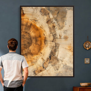 Abstract Wood Ring Wall Art Canvas Print – Natural Tree Ring