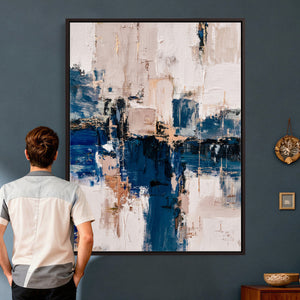 Abstract Navy Blue Wall Art Canvas Print