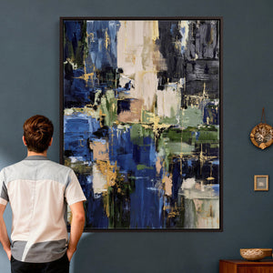 Abstract Dark Blue Wall Art Canvas Print