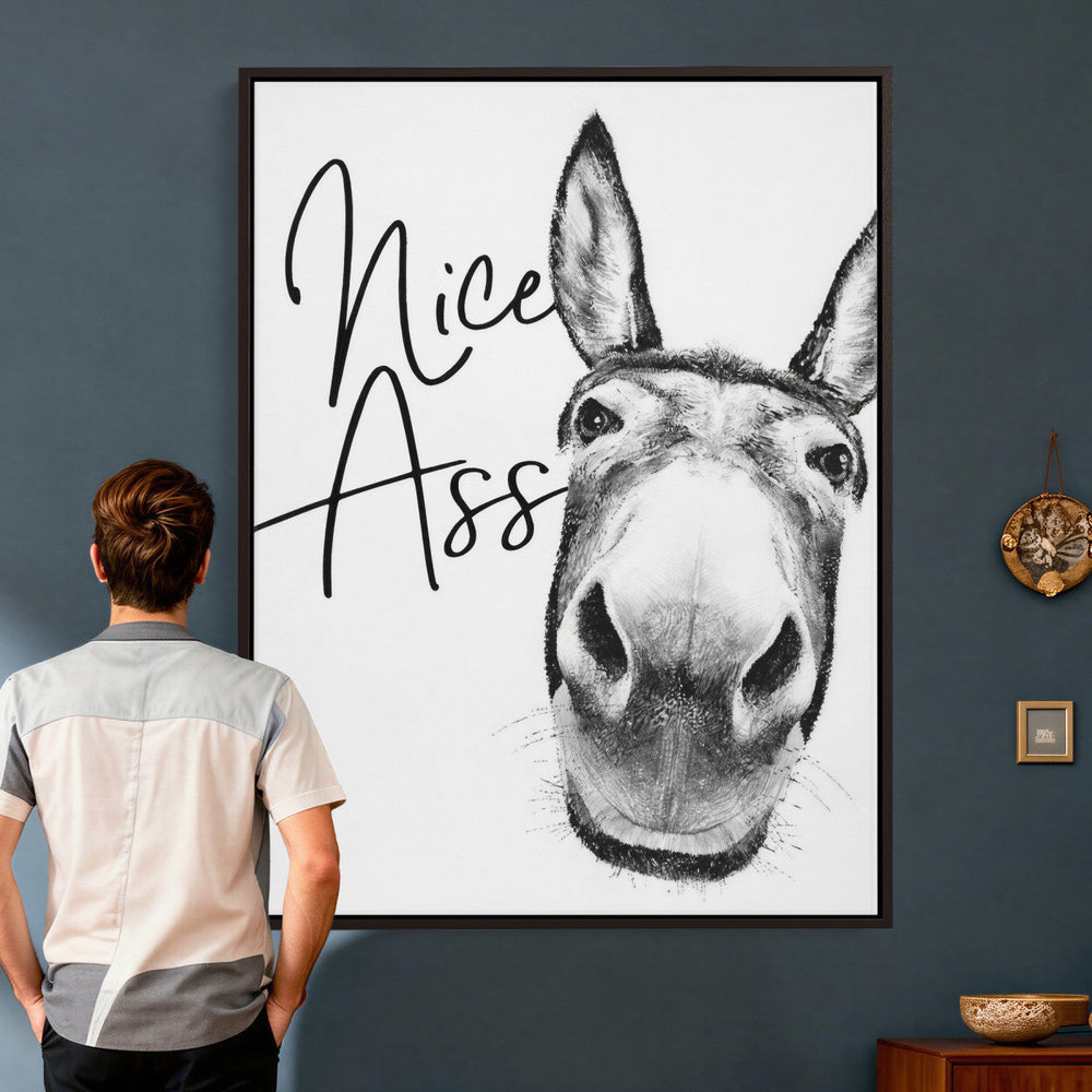 Nice Ass Funny Canvas Wall Art for Bathroom Wall Decor Cute