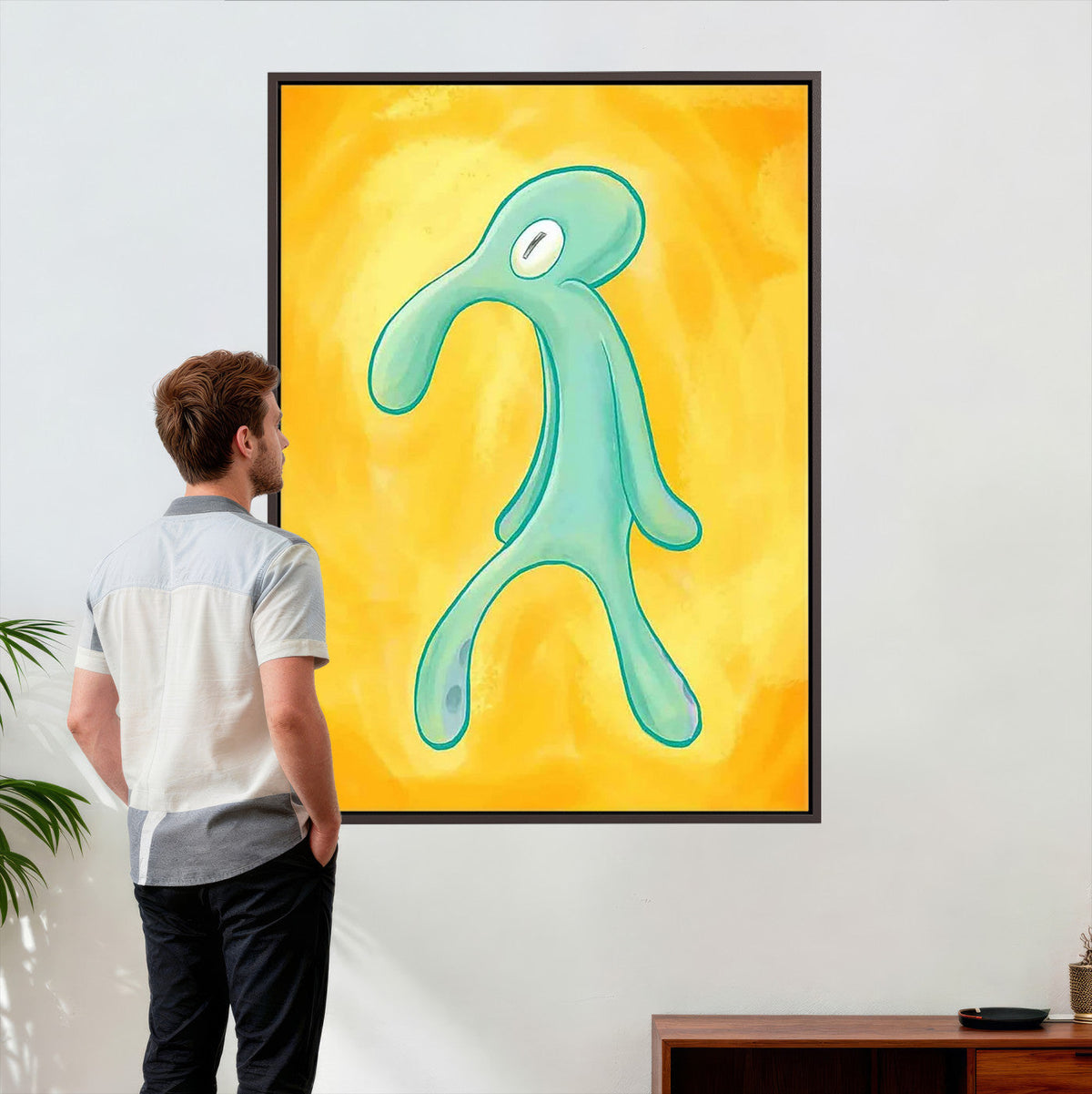 Squidward Tentacles Wall Art Canvas Print – Bold and Brash