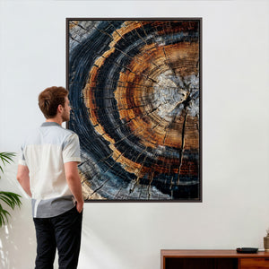 Abstract Wood Grain Canvas Print, Tree Ring Pattern Wall