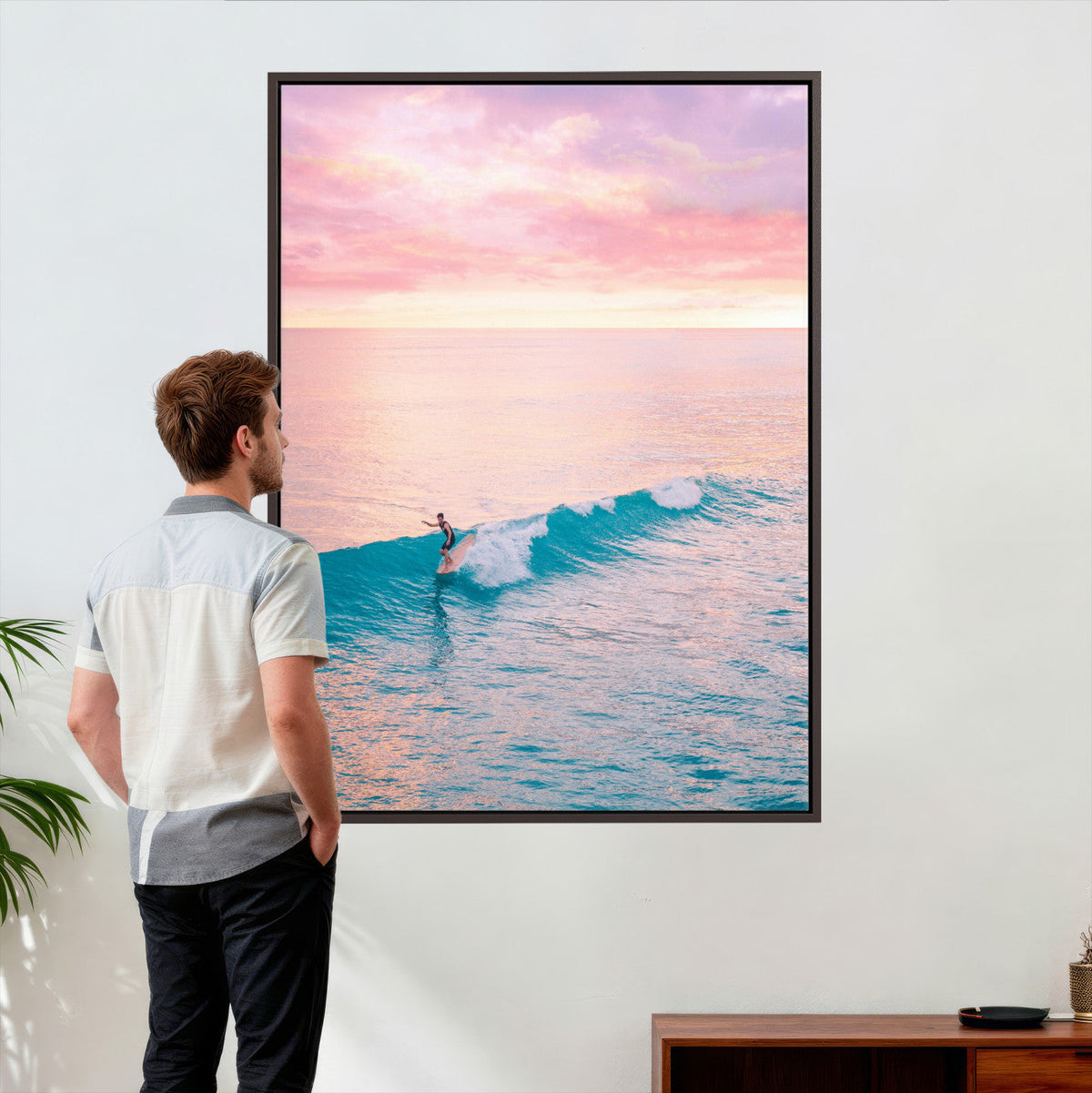 Sunset Surf Wall Art Canvas Print – Coastal Ocean