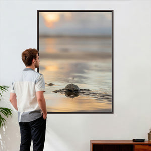 Sea Turtle Hatchling Wall Art Canvas Print – Soft Coastal