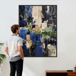 Abstract Dark Blue Wall Art Canvas Print