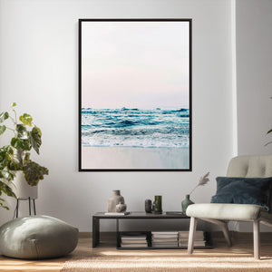 Minimal Ocean Wave Wall Art Canvas Print – Coastal Seascape