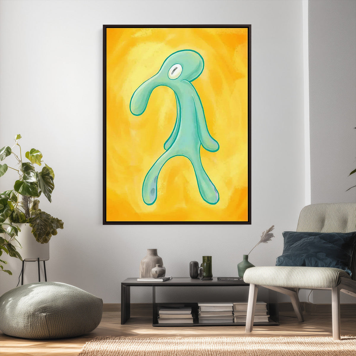 Squidward Tentacles Wall Art Canvas Print – Bold and Brash