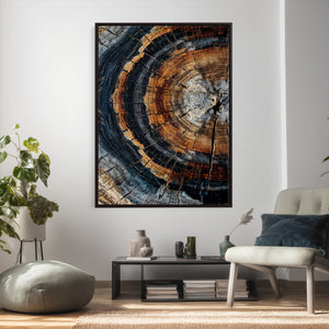Abstract Wood Grain Canvas Print, Tree Ring Pattern Wall