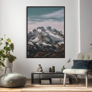 Alpine Mountain Landscape Wall Art Canvas Print, Snowy Peak
