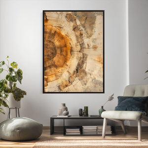 Abstract Wood Ring Wall Art Canvas Print – Natural Tree Ring