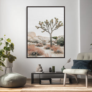 Joshua Tree Desert Wall Art Canvas Print, Minimal Southwest