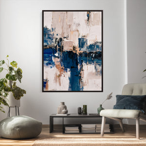 Abstract Navy Blue Wall Art Canvas Print