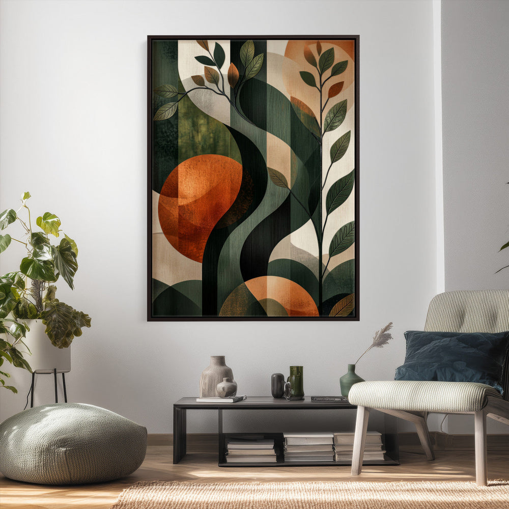 Abstract Green Flowers Wall Art Canvas Print