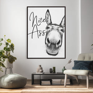 Nice Ass Funny Canvas Wall Art for Bathroom Wall Decor Cute