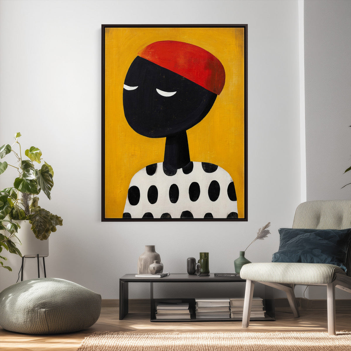Abstract Portrait Wall Art Canvas Print, Framed Modern