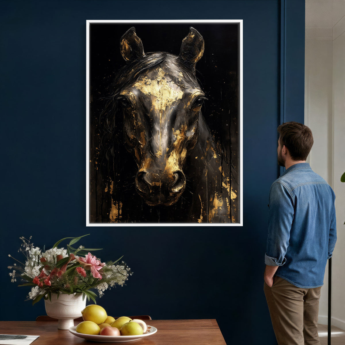 Abstract Horse Wall Art Canvas Print – Painting Style
