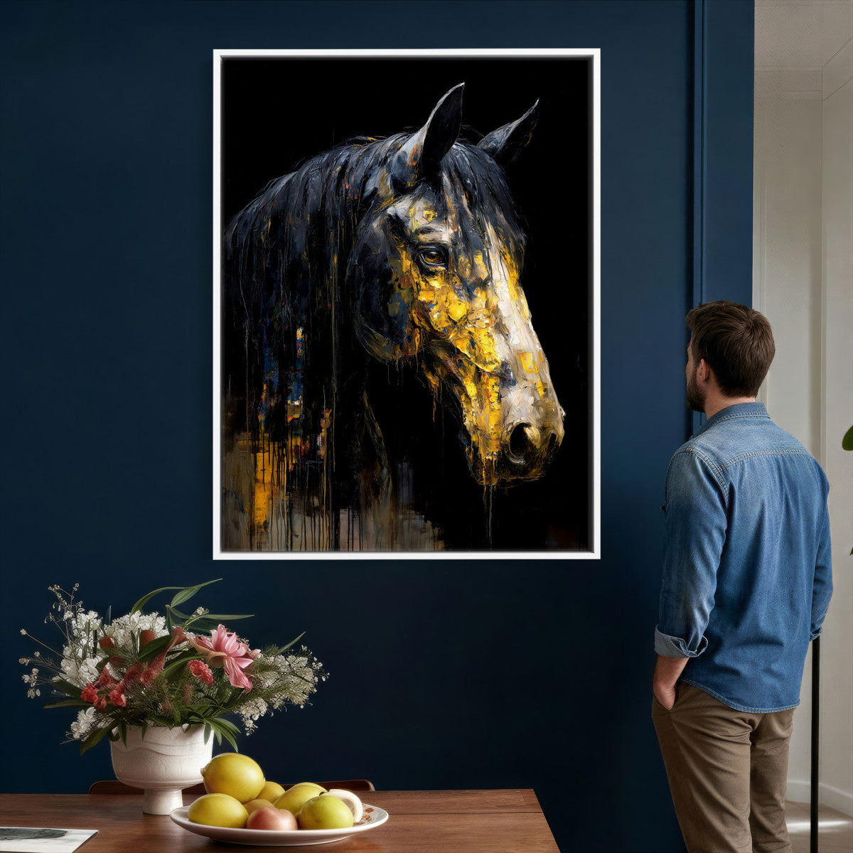 Abstract Horse Wall Art Canvas Print – Painting Style