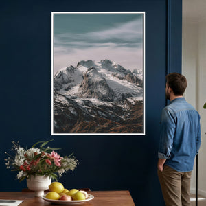 Alpine Mountain Landscape Wall Art Canvas Print, Snowy Peak