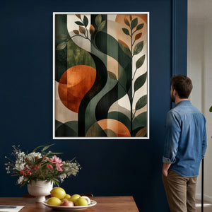 Abstract Green Flowers Wall Art Canvas Print