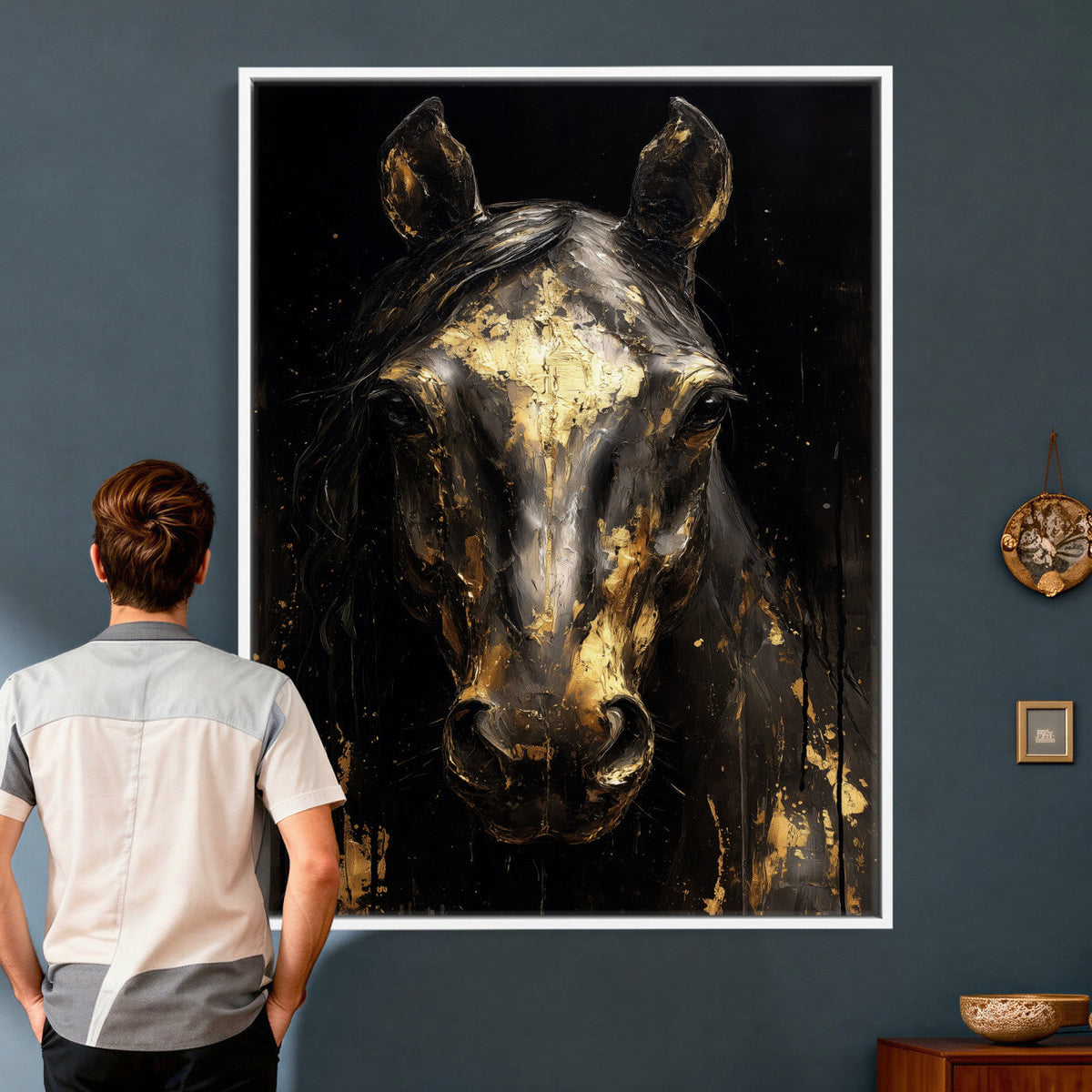 Abstract Horse Wall Art Canvas Print – Painting Style