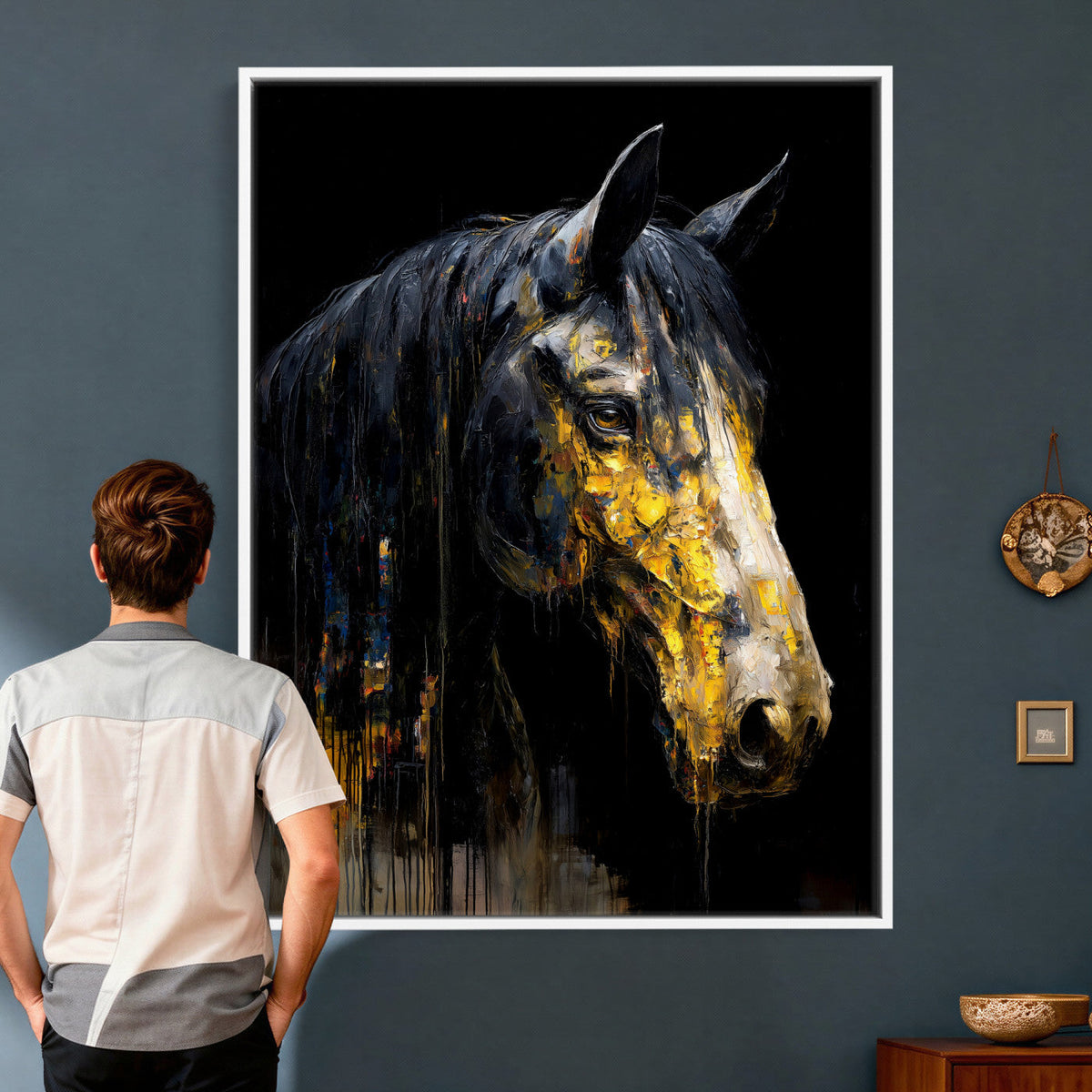 Abstract Horse Wall Art Canvas Print – Painting Style