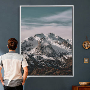 Alpine Mountain Landscape Wall Art Canvas Print, Snowy Peak