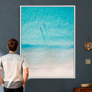 Aerial Turquoise Beach Wall Art Canvas Print – Minimal