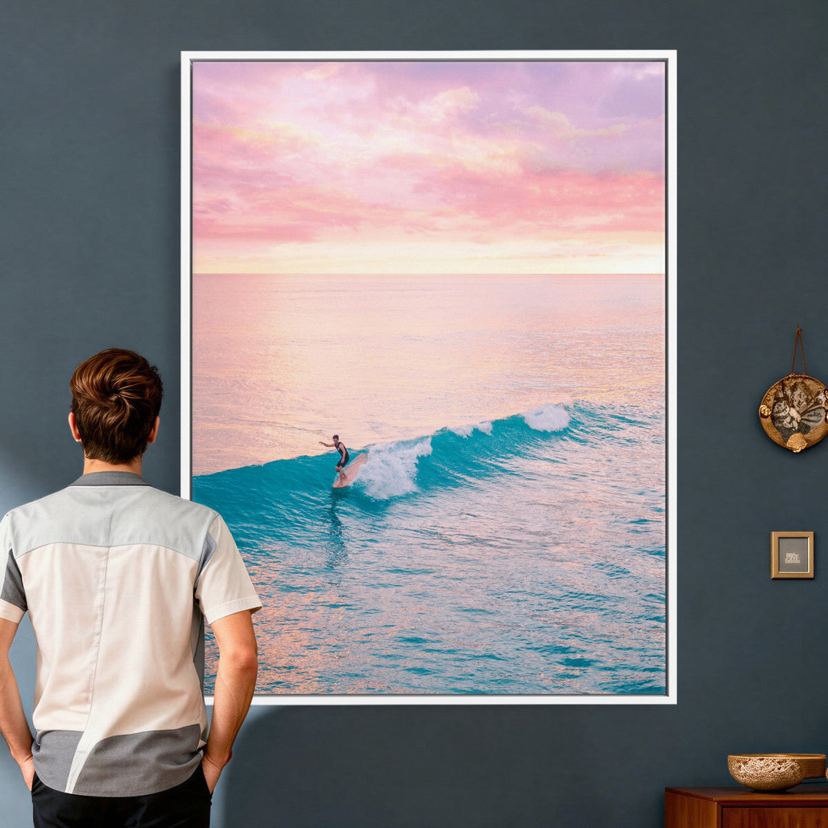 Sunset Surf Wall Art Canvas Print – Coastal Ocean