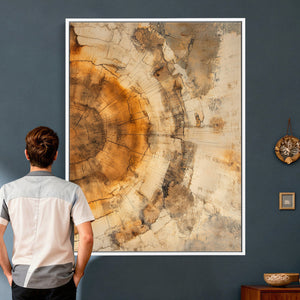 Abstract Wood Ring Wall Art Canvas Print – Natural Tree Ring