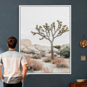 Joshua Tree Desert Wall Art Canvas Print, Minimal Southwest