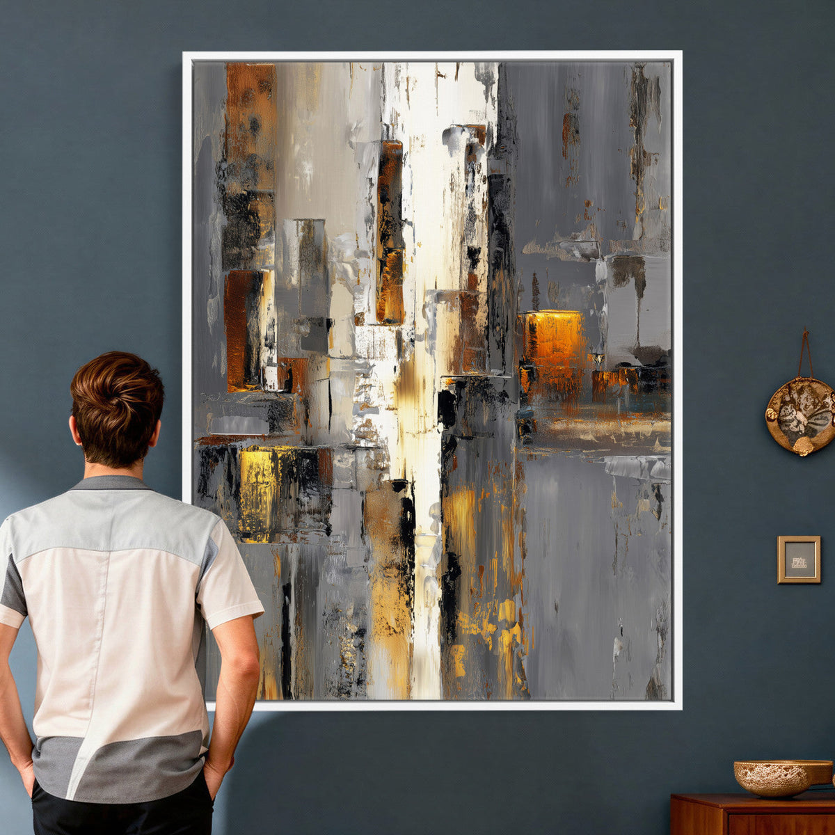 Abstract Urban Reflection Wall Art Canvas Print