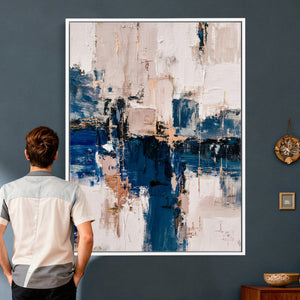 Abstract Navy Blue Wall Art Canvas Print