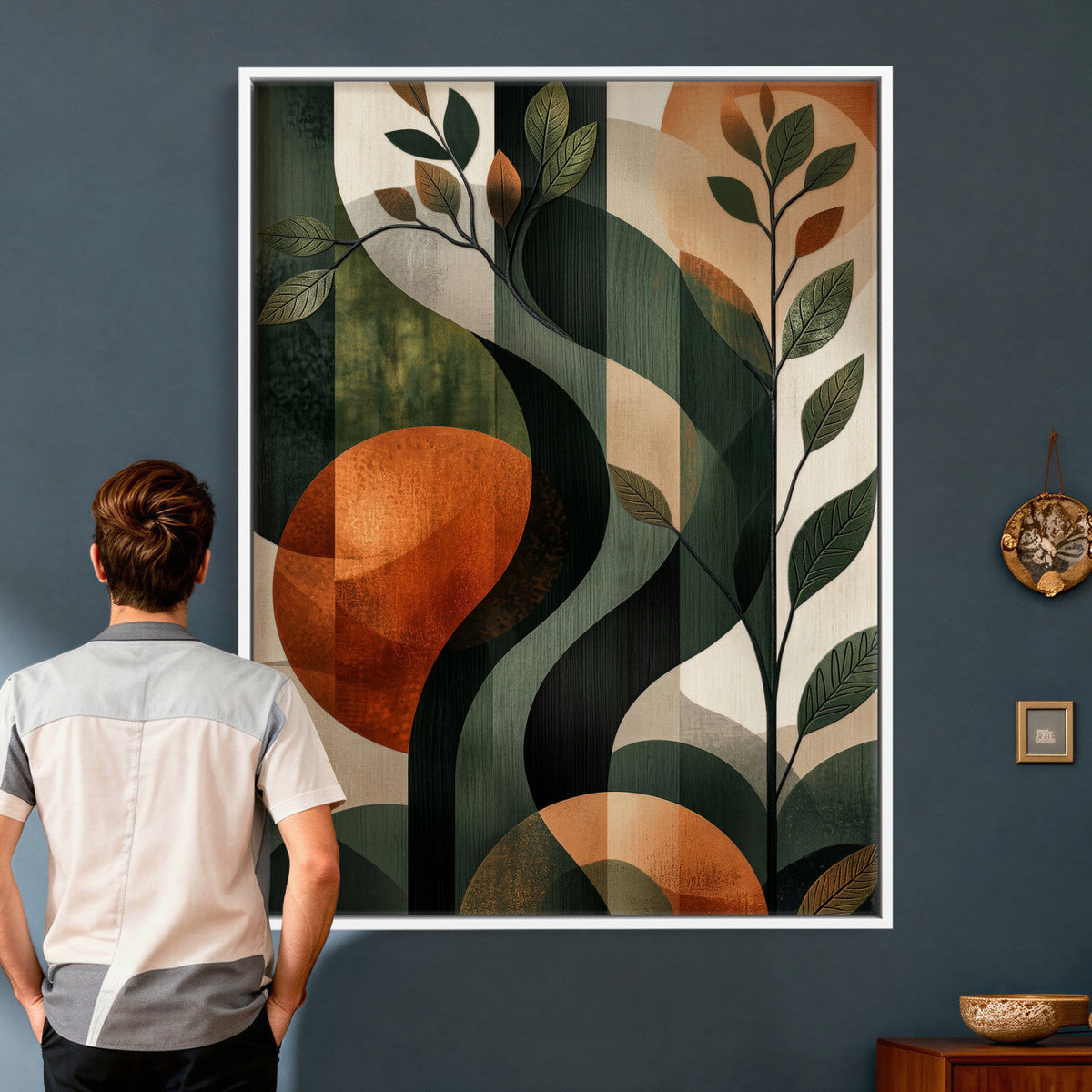 Abstract Green Flowers Wall Art Canvas Print
