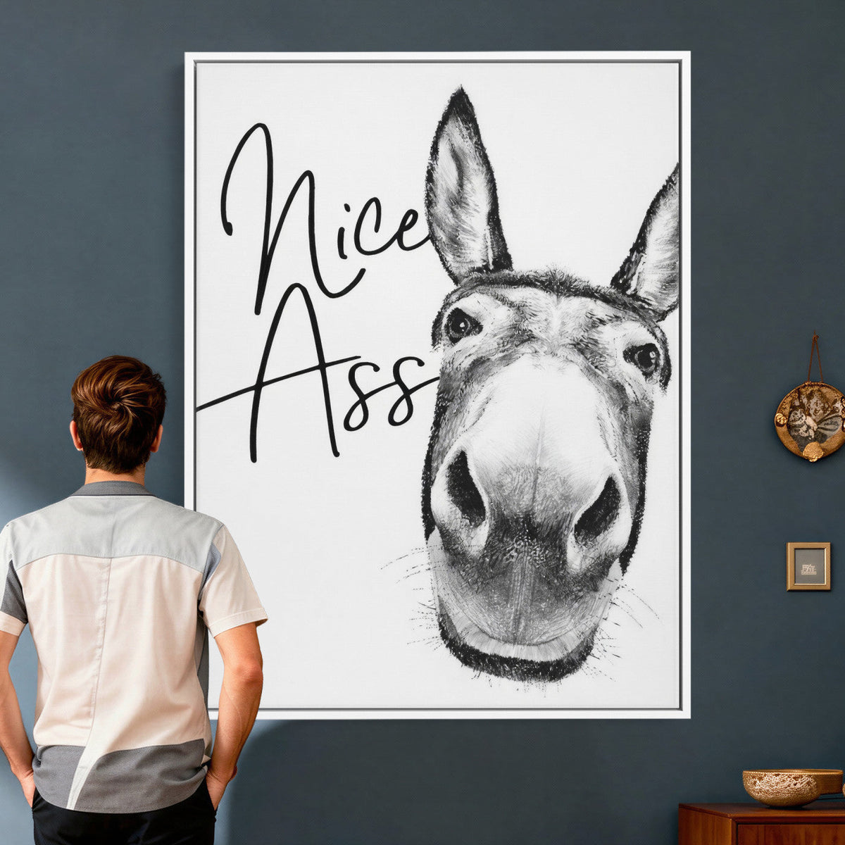 Nice Ass Funny Canvas Wall Art for Bathroom Wall Decor Cute