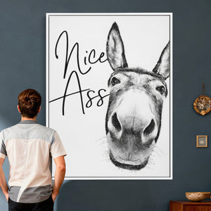 Nice Ass Funny Canvas Wall Art for Bathroom Wall Decor Cute
