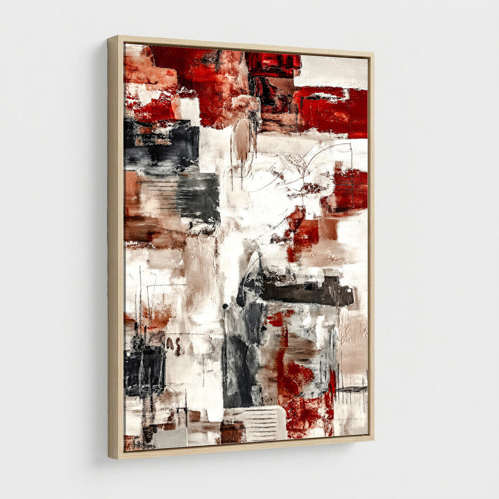 Blue Teal Abstract Canvas Wall Art, Modern Textured Painting Print, Navy Orange White Contemporary Art, Neutral Living Room Decor, Office Art