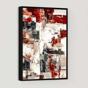 Blue Teal Abstract Canvas Wall Art, Modern Textured Painting Print, Navy Orange White Contemporary Art, Neutral Living Room Decor, Office Art