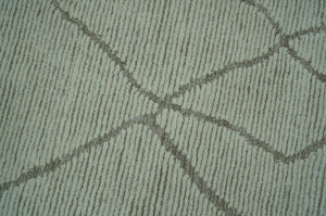 Contemporary Pattern Brown And Ivory Hand Tufted 8x10 Wool Rug