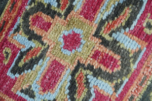 Custom Made Traditional Central Medallions Design Rust And Black Hand Knotted Wool Rug