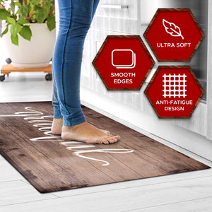 Oversized Cushioned Anti-Fatigue Kitchen Mat (Grateful)